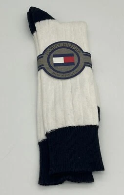 Calcetines de vestir Tommy Hilfiger vintage para hombre 10-13 azul blanco acanalados nuevos en stock EE. UU. Foto 1 de 3