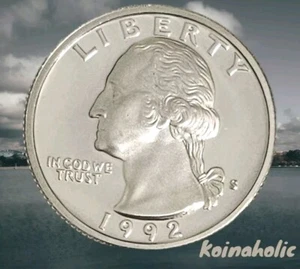 1992 S SILVER DCAM Proof Washington Quarter 25c From Proof Set 90% Silver - Picture 1 of 10