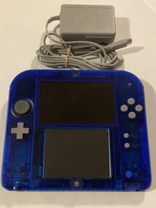Nintendo 2DS Crystal Blue Handheld Console Limited Edition w Charger,Pen,SD Card - Picture 1 of 24