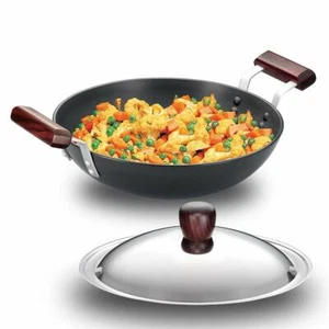 Hawkins Futura Deep Fry Pan Kadhai with Stainless Lid 2.75 Litres Best Gifts - Picture 1 of 6