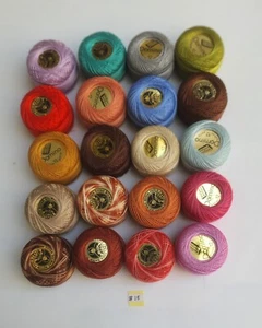 20 Balls Perle Cotton No:12 Embroidery Thread in Assrtd 20 different colours #15 - Picture 1 of 12