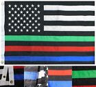 2 x 3 USA fin vert rouge bleu ligne 2'x3' nylon brodé drapeau bannière 210D