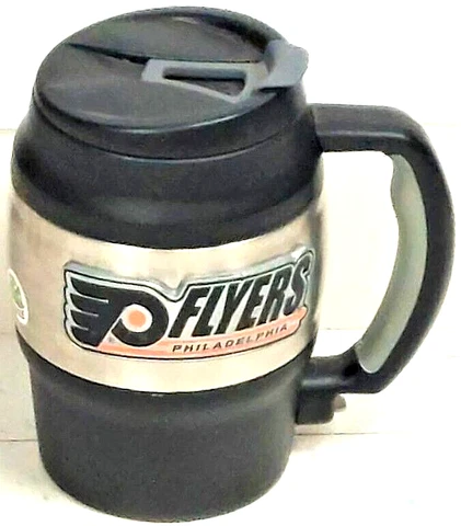 Philadelphia Flyers Insulated Barrel Travel Mug With Handle and Bottle Opener Cover