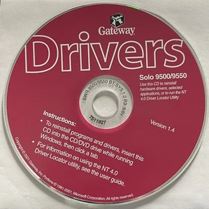Gateway Drivers CD Version 1.4 Solo 9500/9550 Vintage 2001 - Picture 1 of 1