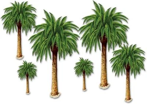 Palm Tree Props Party Accessory (1 count) (6/Pkg), Multi Color - Picture 1 of 1