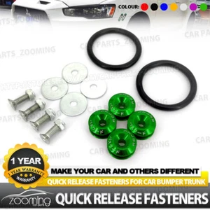 Green Quick Release Fasteners For Car Bumper Trunk Fender Hatch Lids Kit - Picture 1 of 8