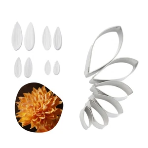 Dahlia Fondant Mold Petal Silicone Mold W/ Stainless Steel Cutter Set Sugarcraft - Picture 1 of 7