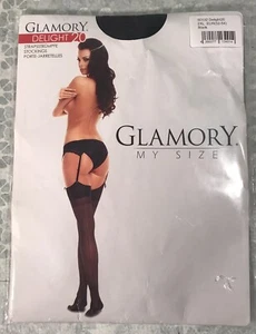 Glamory Delight 20 Seamed Stockings Style 50132 Black Sizes to 2XL 20 Denier - Picture 1 of 11