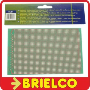 PLACA CIRCUITO IMPRESO PERFORADA 1 PAD FIBRA DE VIDRIO 100X160MM COBREADA BD1478 - Imagen 1 de 1