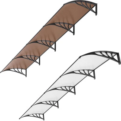 Window Door Awning Canopy UV Rain Cover 40" x 160" Polycarbonate Patio Sun Shade - Image 1 of 4