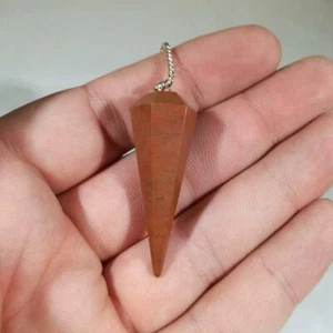 Red Jasper Crystal Gemstone Point Dowsing Pendulum Scrying Dowser - CLEARANCE - Picture 1 of 3