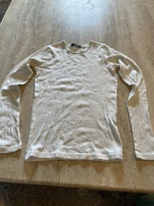 Italy Brandy Melville Long Sleeve Shirt Crewneck Knit Ivory 28” Small Soft Lux - Picture 1 of 6