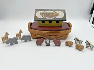 Longaberger 1995 Noah's Ark Dresden Basket with Noah & 10 Animals - Picture 1 of 9