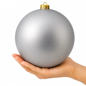 Weihnachtskugeln Outdoor XXL Christbaumkugeln für Draußen 20cm Groß Silber Matt - Bild 1 von 7