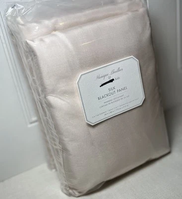 Pottery Barn Kids Monique Lhuillier Silk Blackout Curtains (2)  44”x 84” Blush - Image 1 of 4