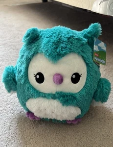 Zerdrückbare Eule Stofftier Mini Baby türkis blau Plüsch Brandneu mit Etikett 8 Zoll Plüschtier Ball Vogel Spielzeug - Bild 1 von 3