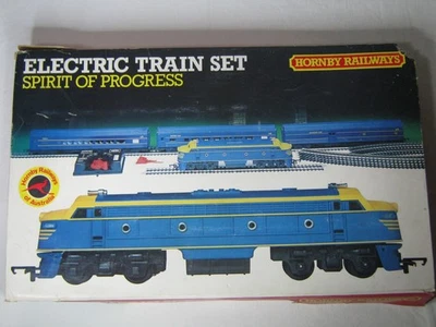 Hornby - Spirit of Progress Set - R159, 3 Blue Coaches & Oval Track OO Gauge VGC - Image 1 of 4
