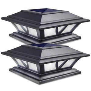 Solar Post Lights Outdoor 2 Modes LED Deck Fence Cap Light for 4x4 5x5 6x6 Po... - Picture 1 of 6