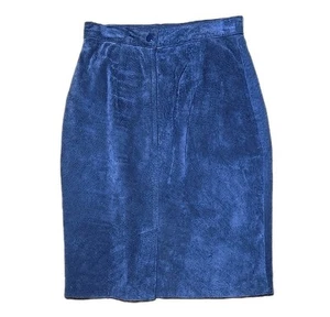 Otello Pelle Vintage Damen Rock Blau 100% Leder. Größe 5/6 - Bild 1 von 5