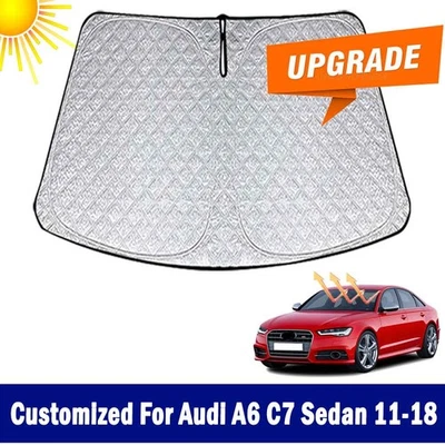 New Thicken Upgrade Windshield Sun Shade For Audi A6 C7 Sedan 2011-2018 SunVisor - Image 1 of 4