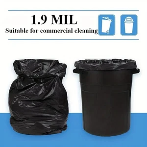 Plasticplace 65 Gallon Toter® Compatible Trash Bags - Black, Case of 50 Bags - Picture 1 of 4