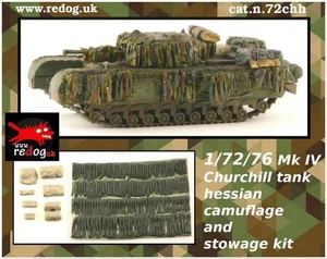 Redog 1:72 Churchill Tank Flexible Hessian Camouflage and Stowage  set - Picture 1 of 7