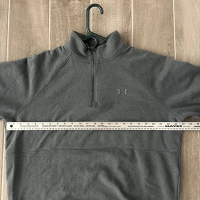 Under Armour 1/4 Zip Pullover Men Large Gray Fleece Sweat Shirt Long Sleeve - Image 1 of 4