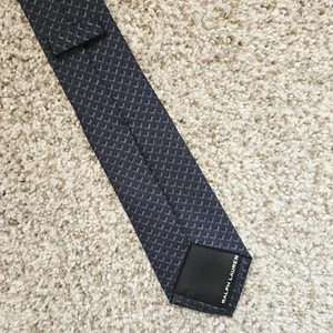 Cravatta Ralph Lauren etichetta nera seta blu 3" x 59" - Foto 1 di 3