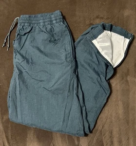 Vintage Herren Reebok Nylon Grün Trainingshose Ankle Zip Baumwollfutter Gr. M - Bild 1 von 10