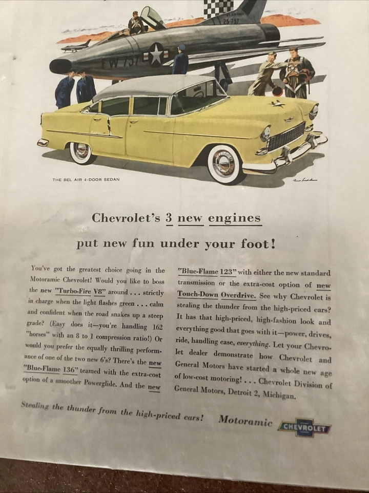 Vintage Magazine Advertisement Yellow Chevrolet. - Image 1 of 1
