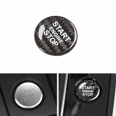 Carbon Fiber Black Engine Start Stop Button Cover Trim for Audi A4 A5 A6 A7 A8 Foto 1 de 4