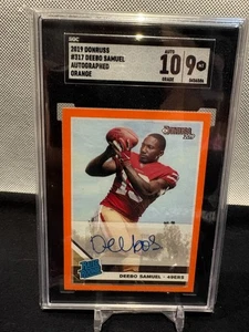 2019 DONRUSS RATED ROOKIE DEEBO SAMUEL ORANGE #317 SGC 10 AUTO & 9 CARD - Picture 1 of 2