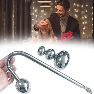 ·Replaceable Metal Stainless Anal Hook Single Ball Hoo Curved Bead Metal F5S5 - Picture 1 of 18