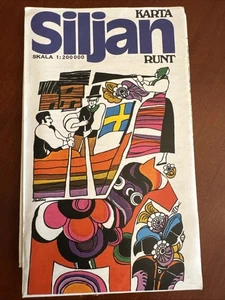 Vintage See Siljan Schweden Karte Karta 1975 Dalarnas Tourismusverband - Bild 1 von 7