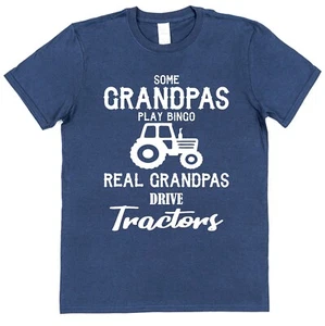 Camiseta Real Grandpas Drive Tractors Bingo Abuelo Humor Granja Vehículo Conductor - Imagen 1 de 4