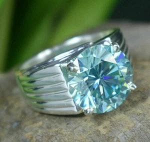 4CT Azul Tratados Anillo con Diamante Pesado Montura Gran Shine & Luster VVS1 - Imagen 1 de 8