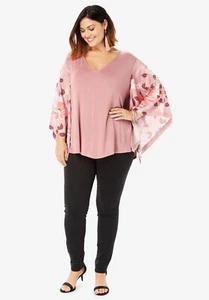 Neu nie getragen Römer rosa Blätter Kimono Tunika groß - Bild 1 von 1