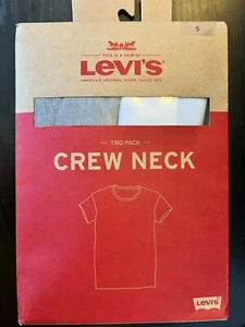 Levis Mens Two Pack Crew Neck / V-Neck Slim Fit Many Colors Available. - Picture 1 of 24