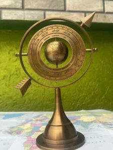 Brass Armillary Sphere Globe Astrolabe Navigation Home/Office Desk Decor Globe - Picture 1 of 4