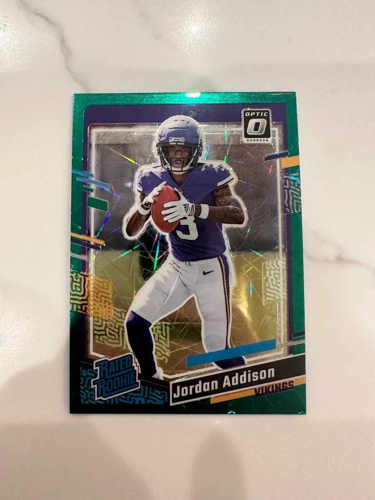 2023 DONRUSS FOOTBALL JORDAN ADDISON OPTIC PREVIEW #368 Green Velocity