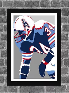 Houston Oilers Earl Campbell Portrait Sports Print Art 11x17 - Picture 1 of 2