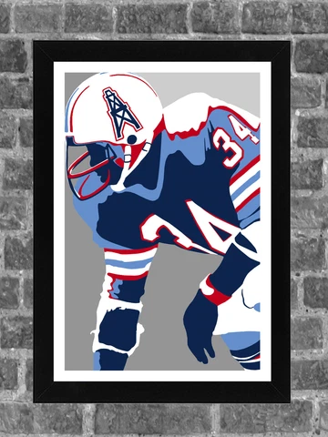 Houston Oilers Earl Campbell Portrait Sports Print Art 11x17 Cover