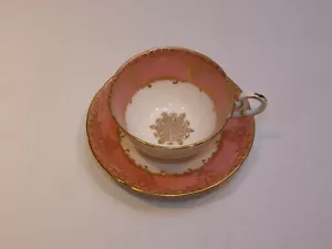 Royal Grafton Bone China Tasse/Untertasse, rosa mit Goldton - Bild 1 von 7