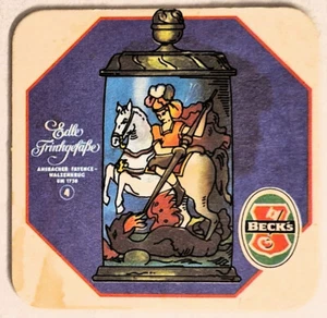BREMEN BECK´S Bier EDLE TRINKGEFÄSSE  --  1 BIERDECKEL 1960/70er - Picture 1 of 2