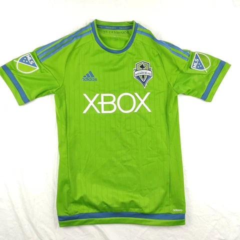 Seattle Sounders Adidas Sz S Green Jersey Shirt Climacool Patch Used Fair Cover