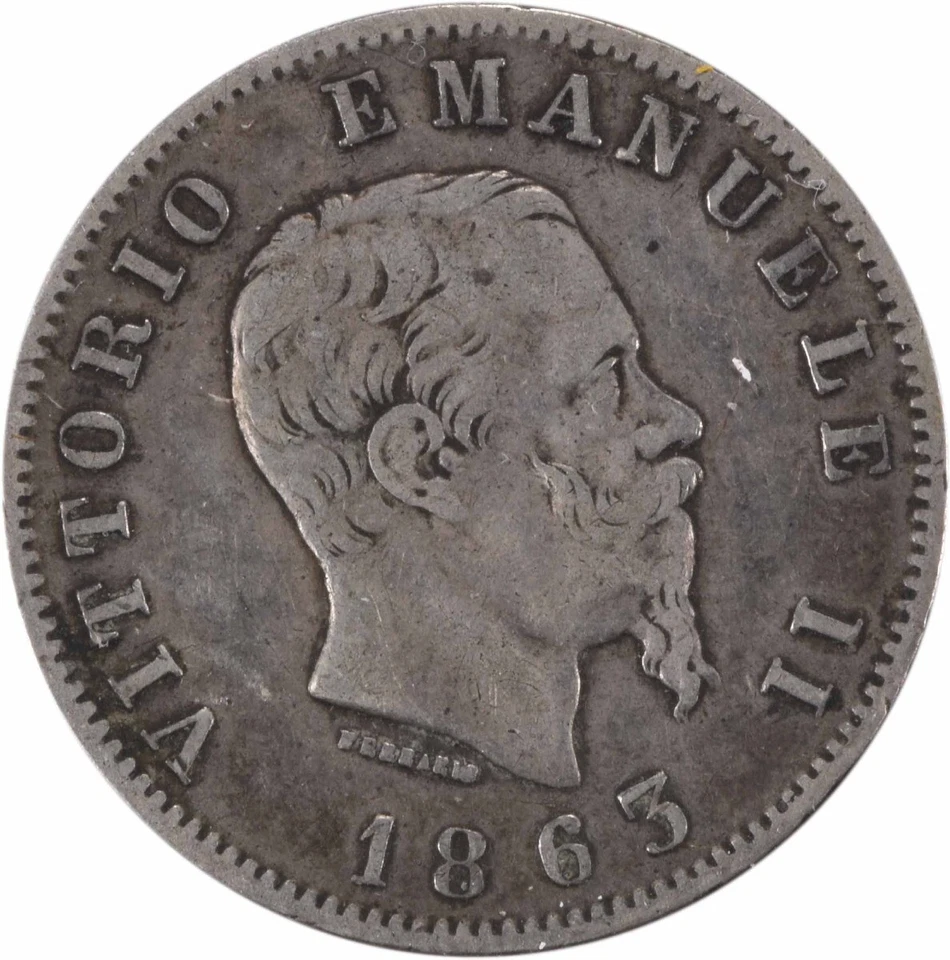 1863 TBN Italy 1 Lira KM15.2 VF Uncertified #144 - Image 1 of 2