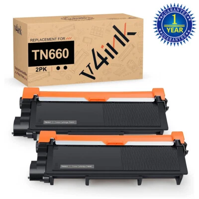 V4ink 2PK TN660 Toner for Brother TN630 MFC-L2700DW MFC-L2740DW DCP-L2540DW - Image 1 of 4