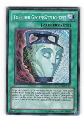 Yugioh TOPF DER GEGENSÄTZLICHKEIT , drev-de062 Secret Rare deutsch Excellent  - Bild 1 von 2