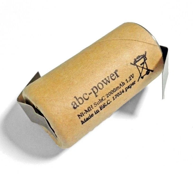 Akku Sub-C 2000 mAh 1,2V NiMh Pappmantel mit Z Lötfahne Werkzeugakku Modelbau - Bild 1 von 1