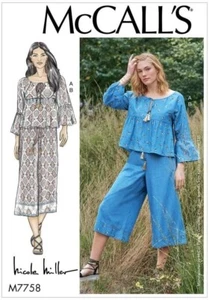 McCalls M7758 Nicole Miller Misses Top & Pants Sewing Pattern Sizes XS-MED - Picture 1 of 2